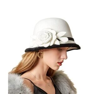 Elegant White and Black Women's Hat